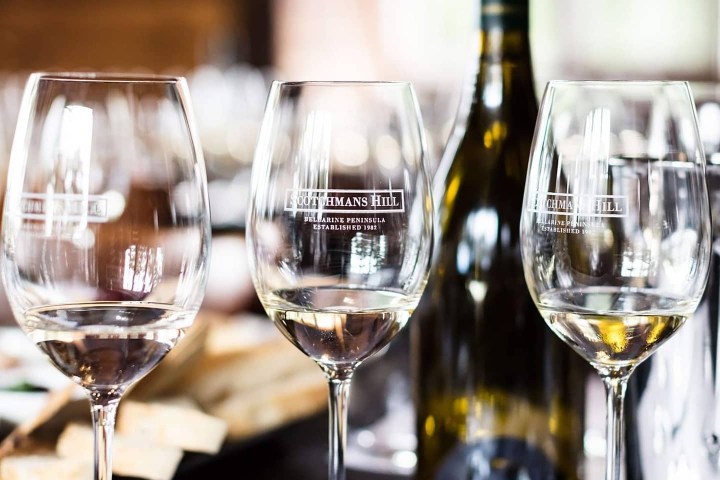 a half empty glasses of wine