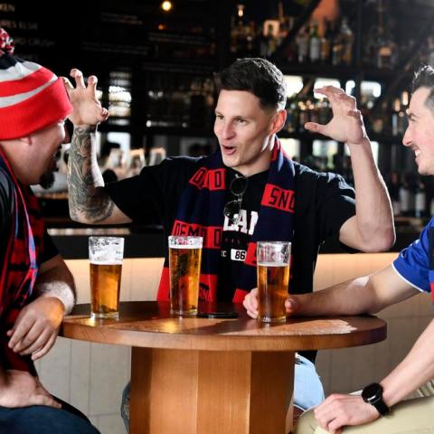 a man sitting on a table