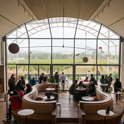 a room filled with furniture and a large window